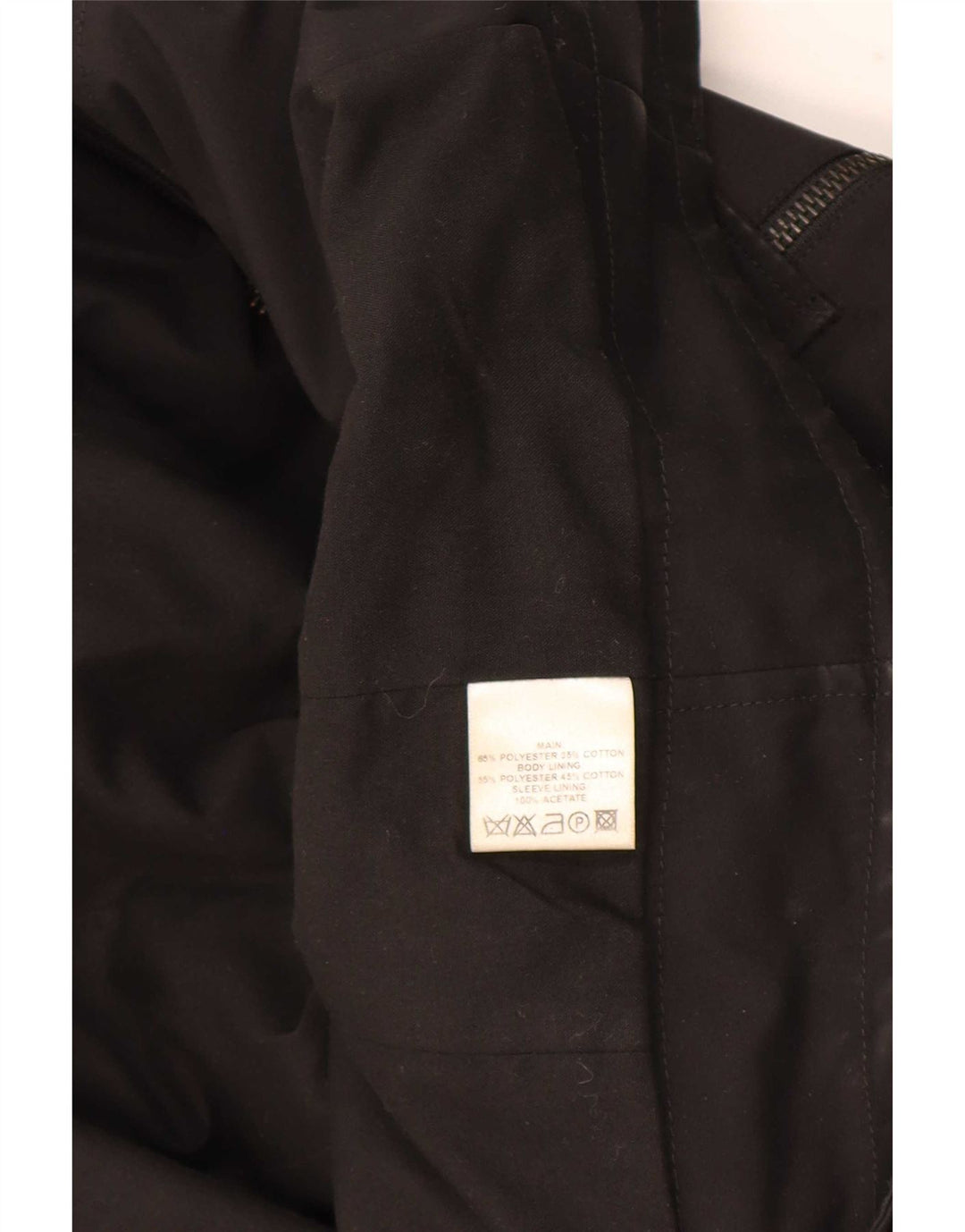 Reiss Herre Hooded Windbreaker Jacket UK 36 Small Black Polyester