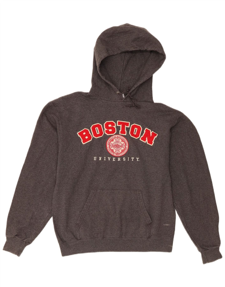Champion Herre Boston University Graphic Hoodie Jumper Medium Grey Flecked