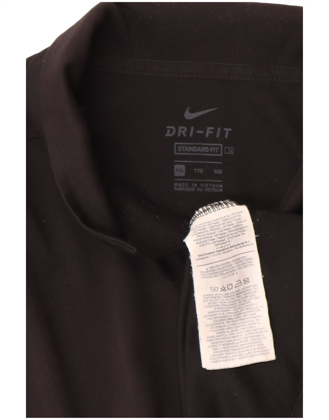 Nike Herre Dri Fit Standard Fit Polo Shirt 2XL Sort Polyester