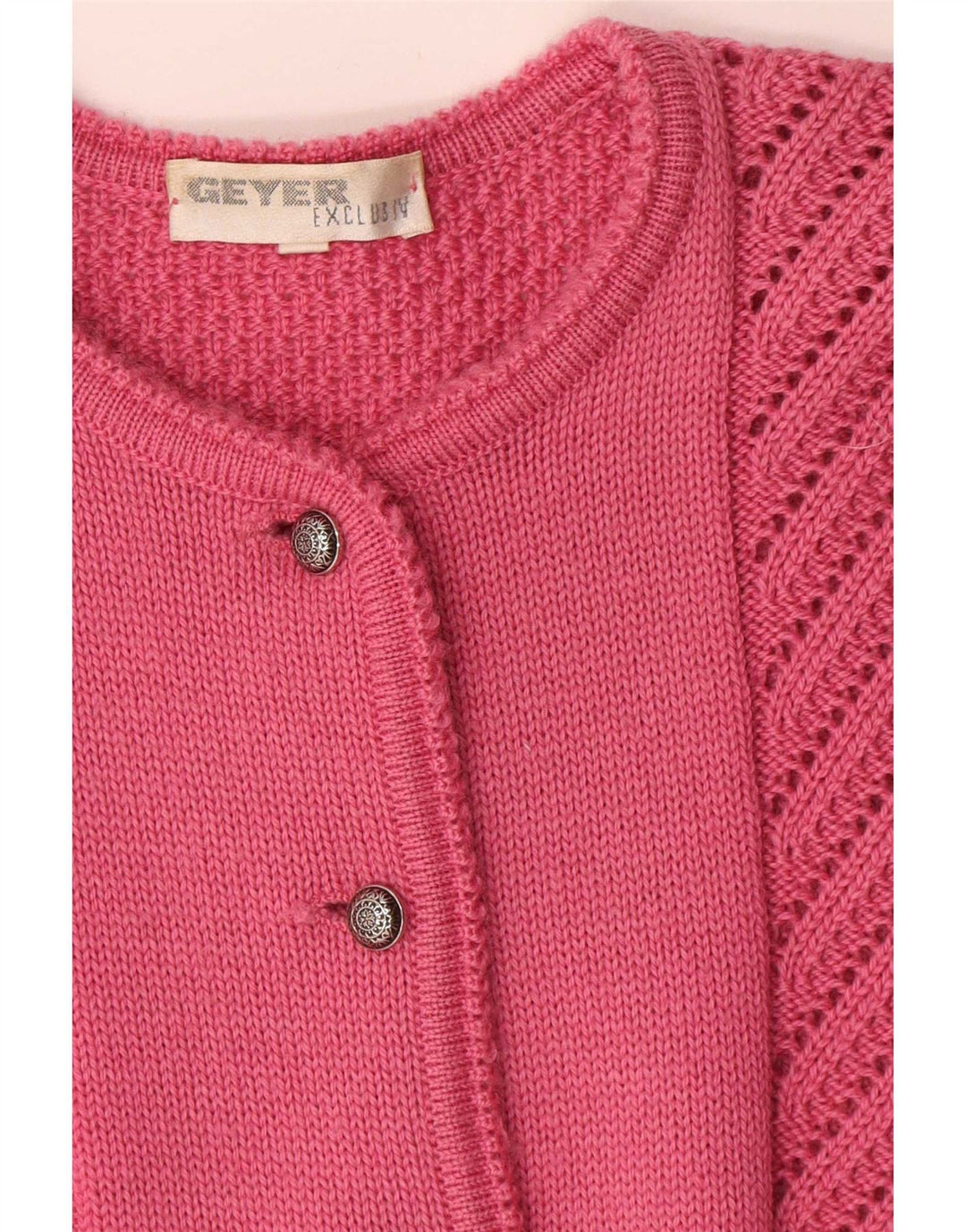 Geyer Dame Cardigan Sweater IT 42 Medium Pink Uld