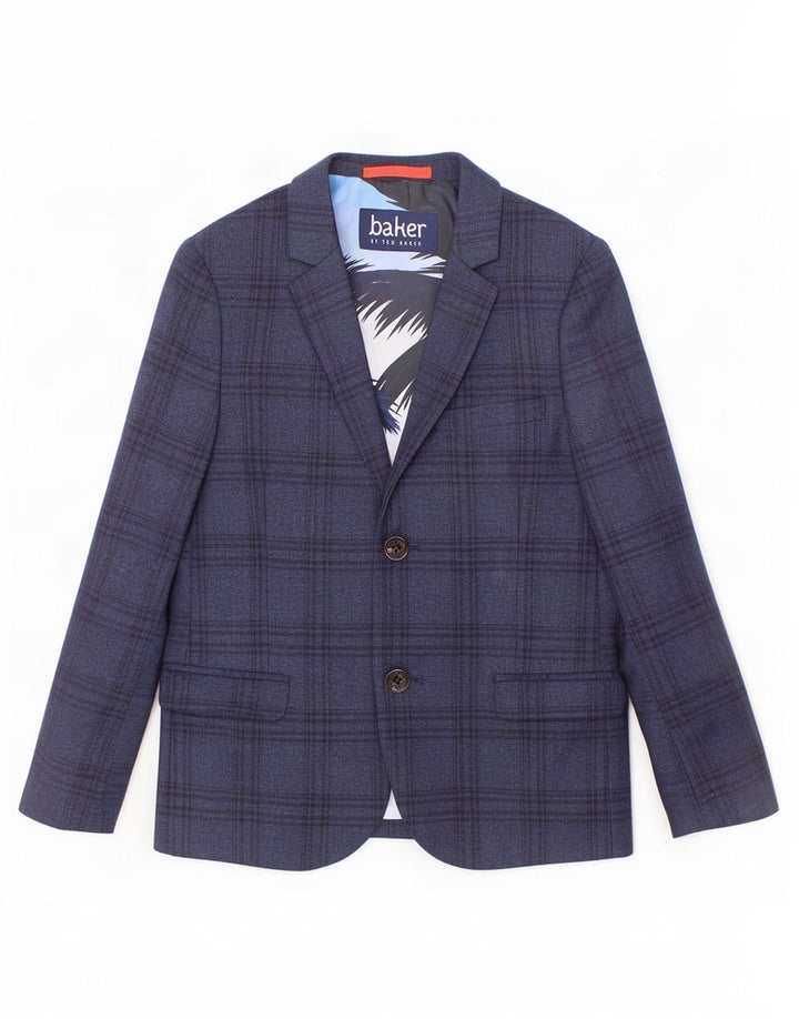 Ted Baker Boys 2-knaps blazerjakke 7-8 år marineblå ternet polyester