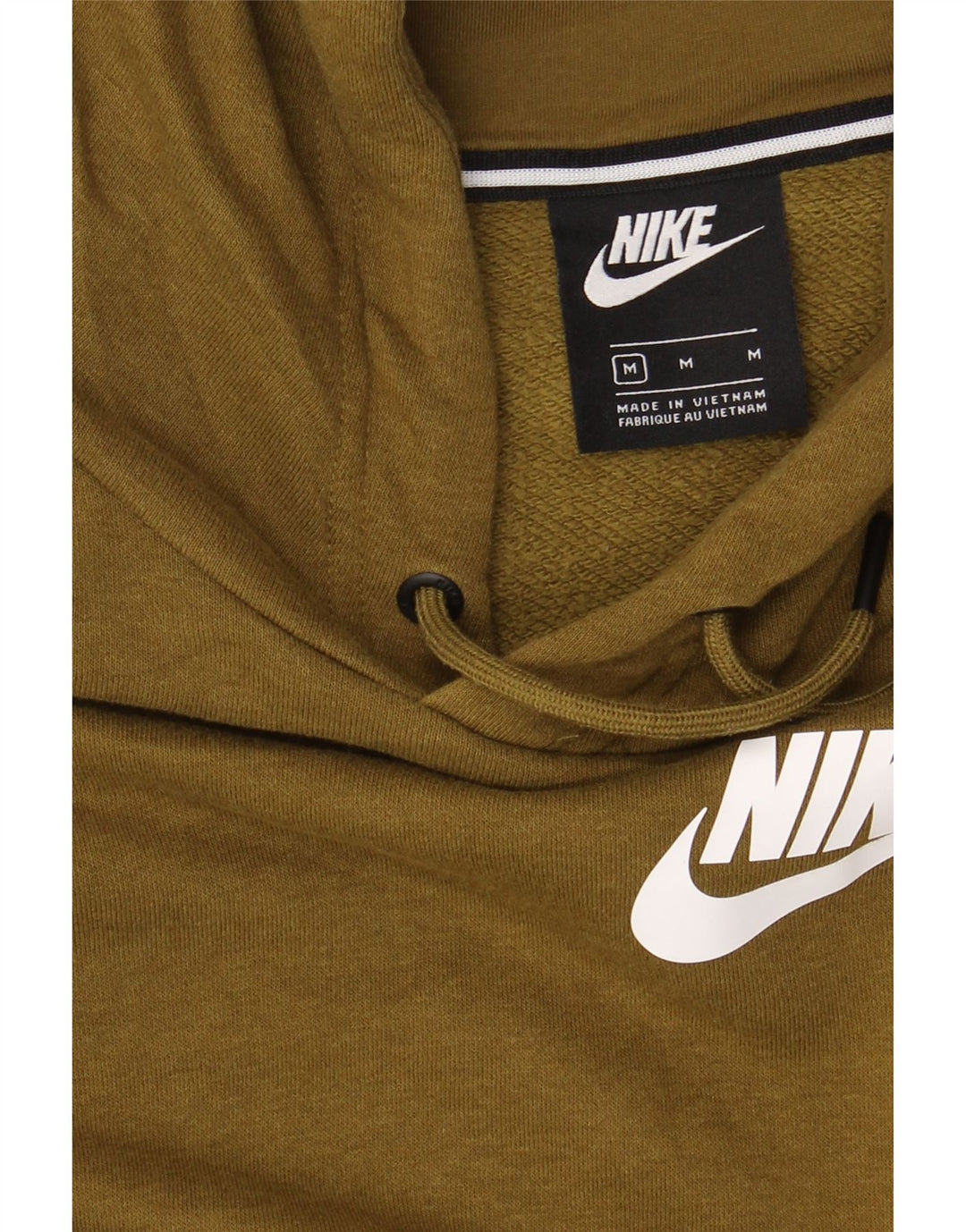 NIKE Mens Graphic Hoodie Jumper Medium Khaki Cotton Vintage Nike and Second-Hand Nike from Messina Hembry 