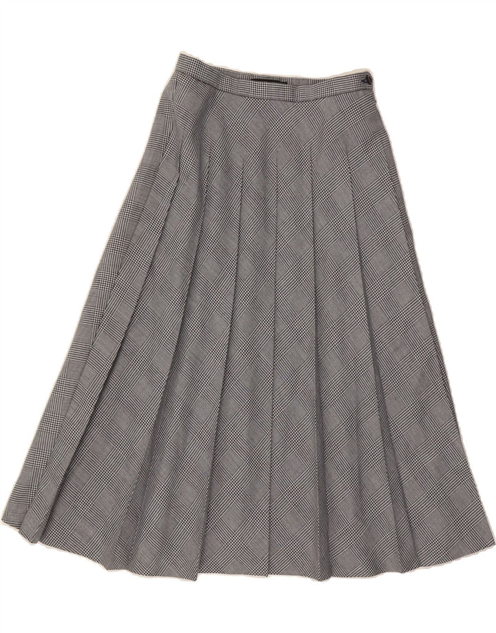 GOR'RAY Womens A-Line Skirt W26 Small Grey Check Nylon Vintage Gor'Ray and Second-Hand Gor'Ray from Messina Hembry 