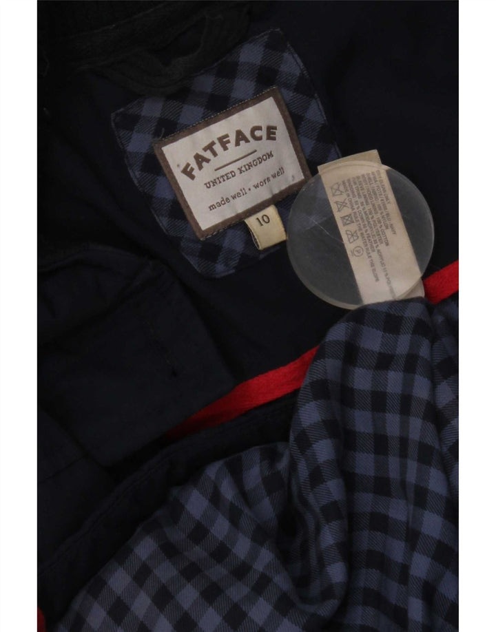 Fat Face Dame Polstret Frakke UK 10 Small Navy Blue Nylon