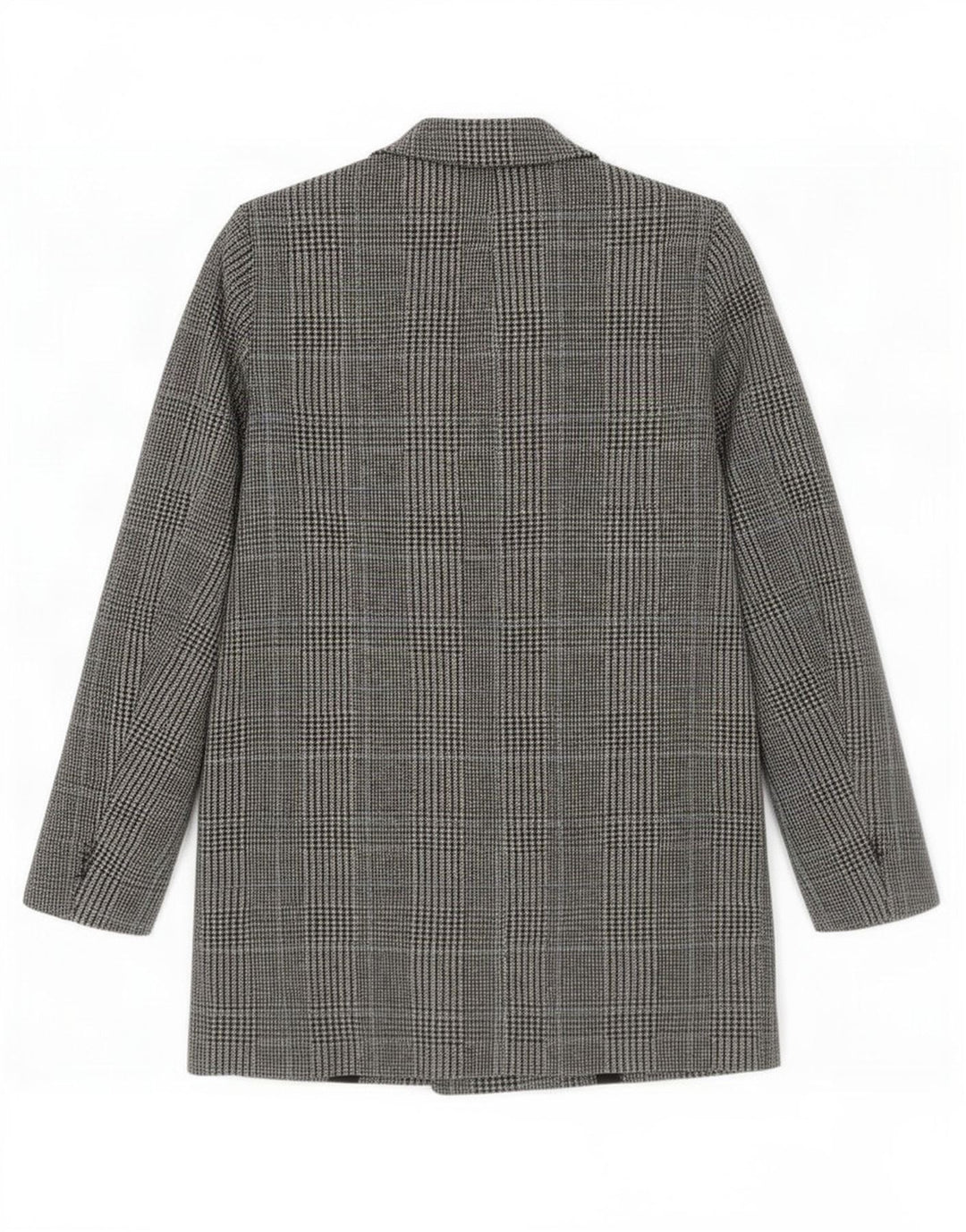 Zara Dame Loose Fit Dobbeltradet Frakke UK 10 Small Grey Houndstooth