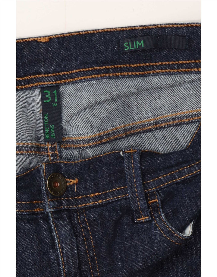 Benetton Dame Slim Jeans W31 L28 Marineblå