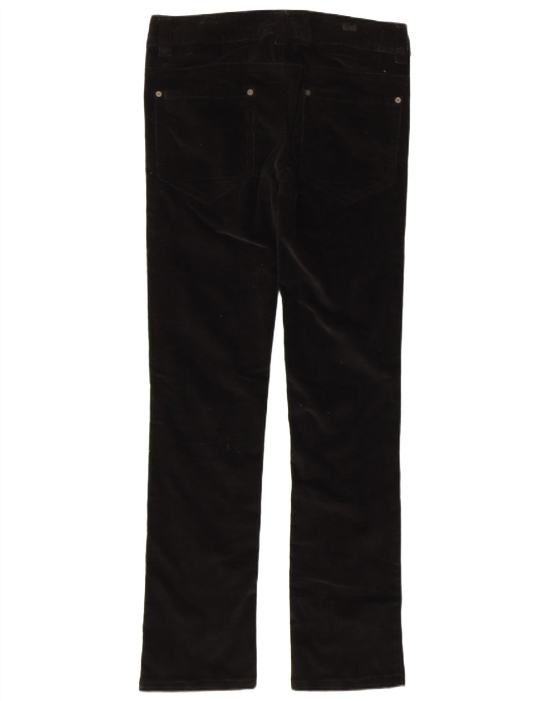 BENETTON Dame Slim Corduroy Bukser IT 42 Medium W32 L32 Sort Bomuld