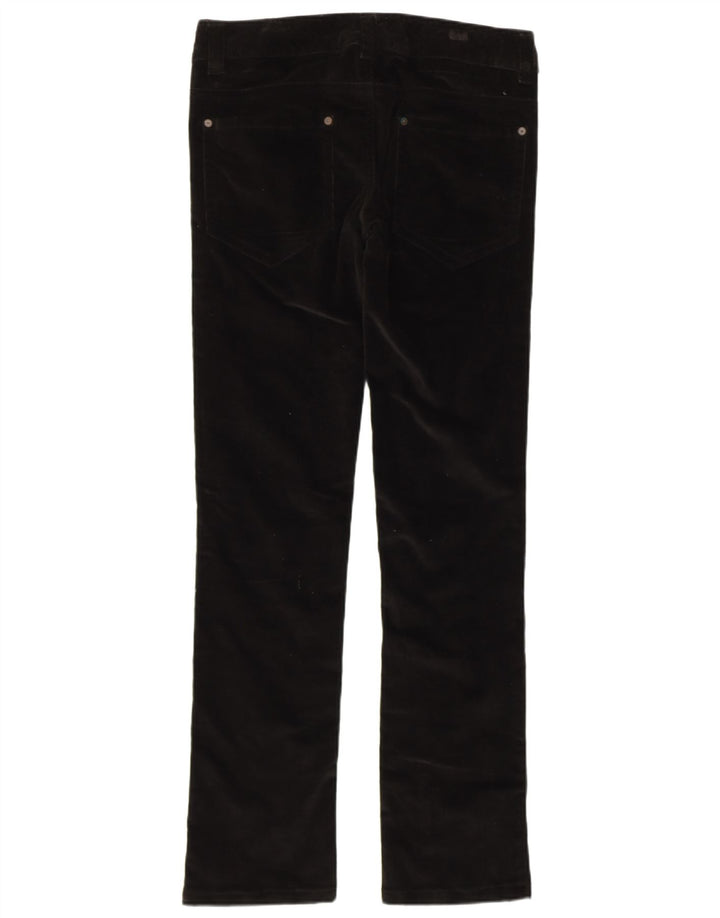 BENETTON Dame Slim Corduroy Bukser IT 42 Medium W32 L32 Sort Bomuld