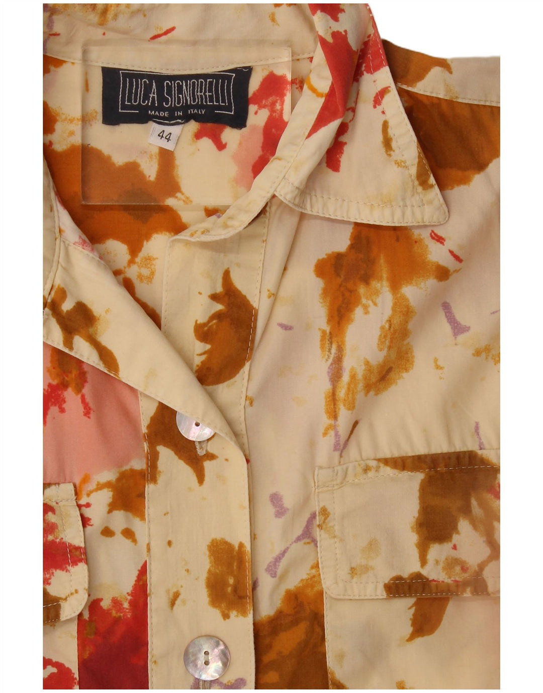 Vintage Dame Kortærmet Pullover Skjortekjole IT 44 Medium Yellow Floral