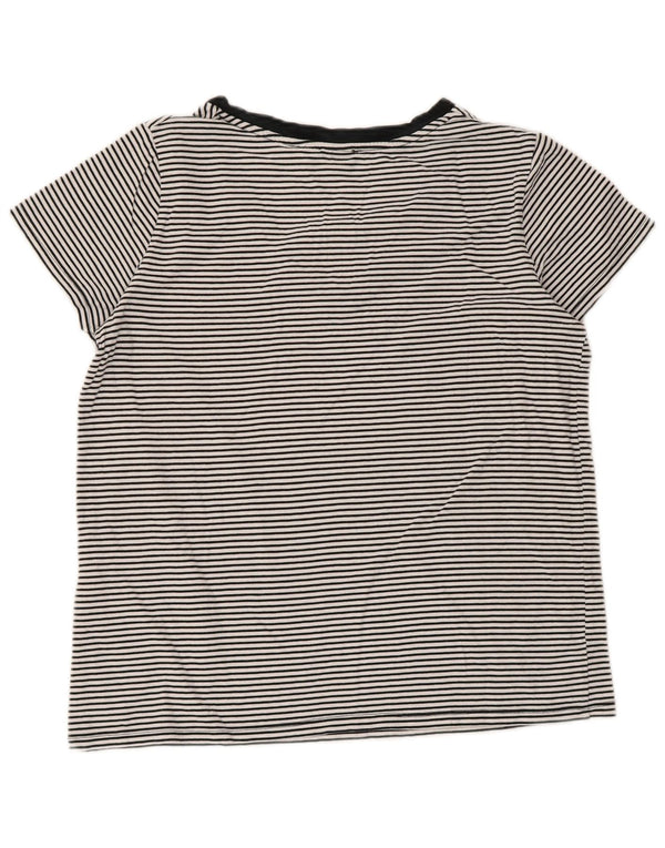 Levi's Womens T-Shirt Top UK 14 Large Black Pinstripe Cotton
