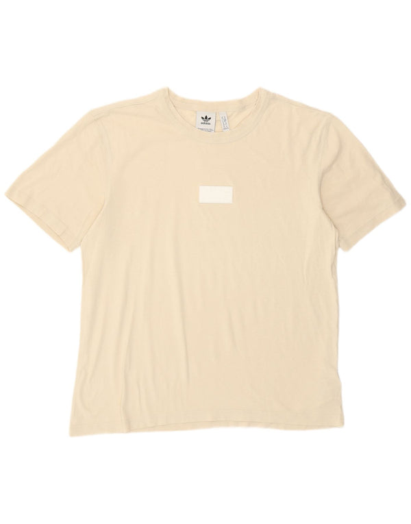 Adidas Herre T-shirt Top Medium Off White Bomuld