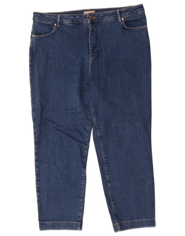 Fase otte kvinders højtaljede cropped jeans W40 L25 blå bomuld