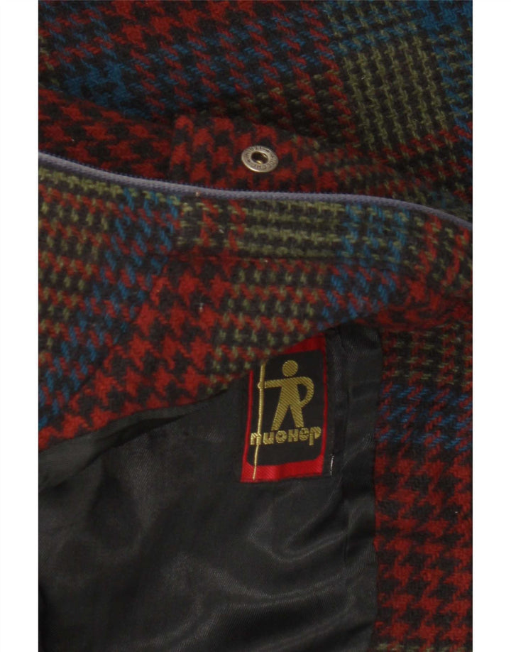 Vintage bombeflyjakke til mænd UK 36 Small Red Houndstooth