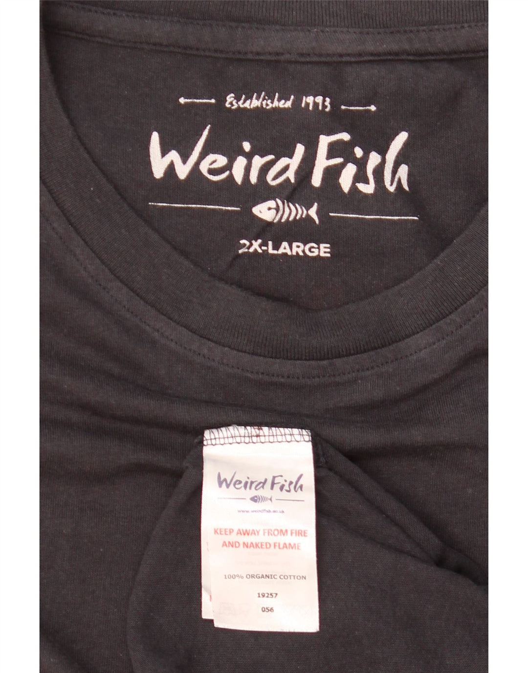 WEIRD FISH Herre Grafisk T-Shirt Top 2XL Sort Bomuld