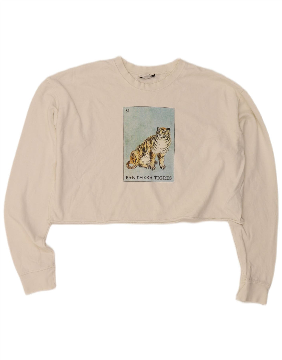 Topshop Womens Crop Oversized Sweatshirt Jumper UK 10 Small White Bomuld