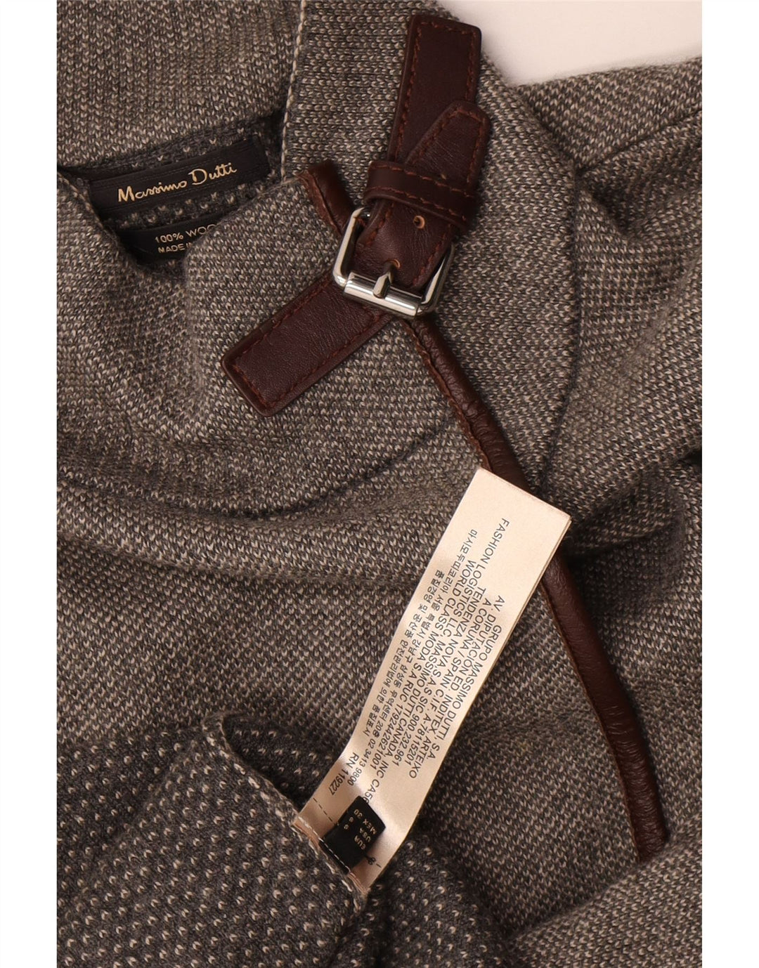 Massimo Dutti dame 3/4 ærmet oversized cardigan sweater UK 10 Small Grey