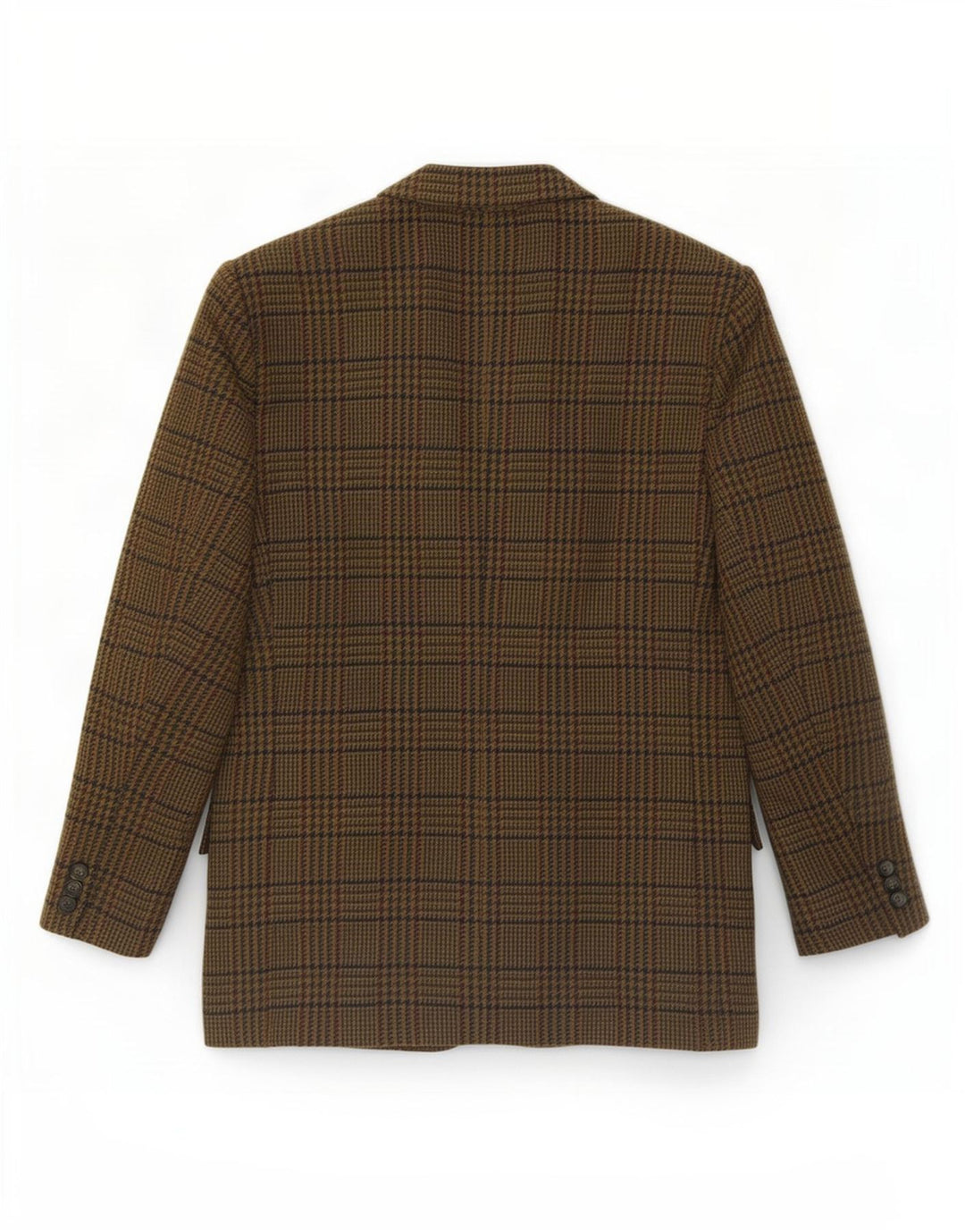 Vintage herre 2-knaps blazerjakke IT 54 2XL Khaki Houndstooth Uld