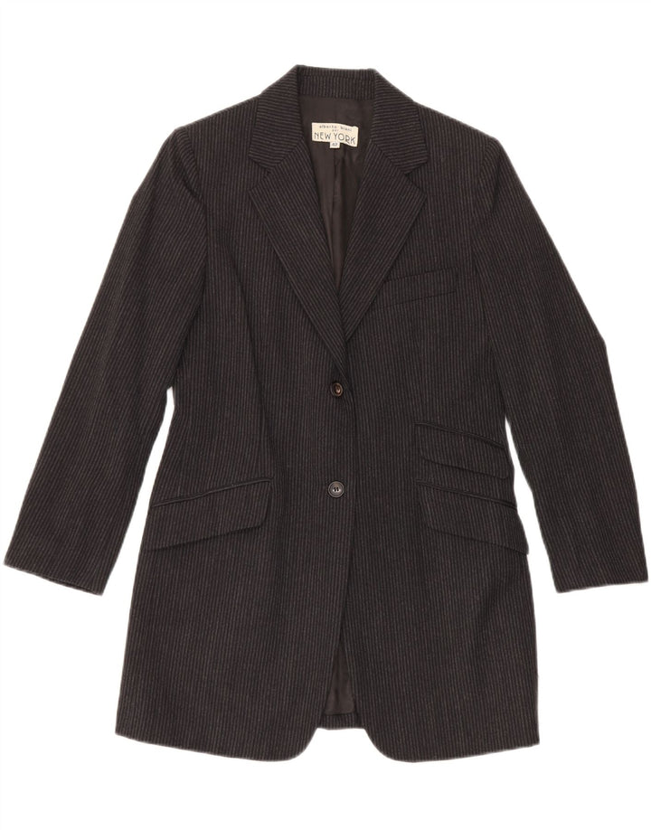 Alberto Biani Dame Blazer Jacket IT 42 Medium Grå Stribet Klassisk