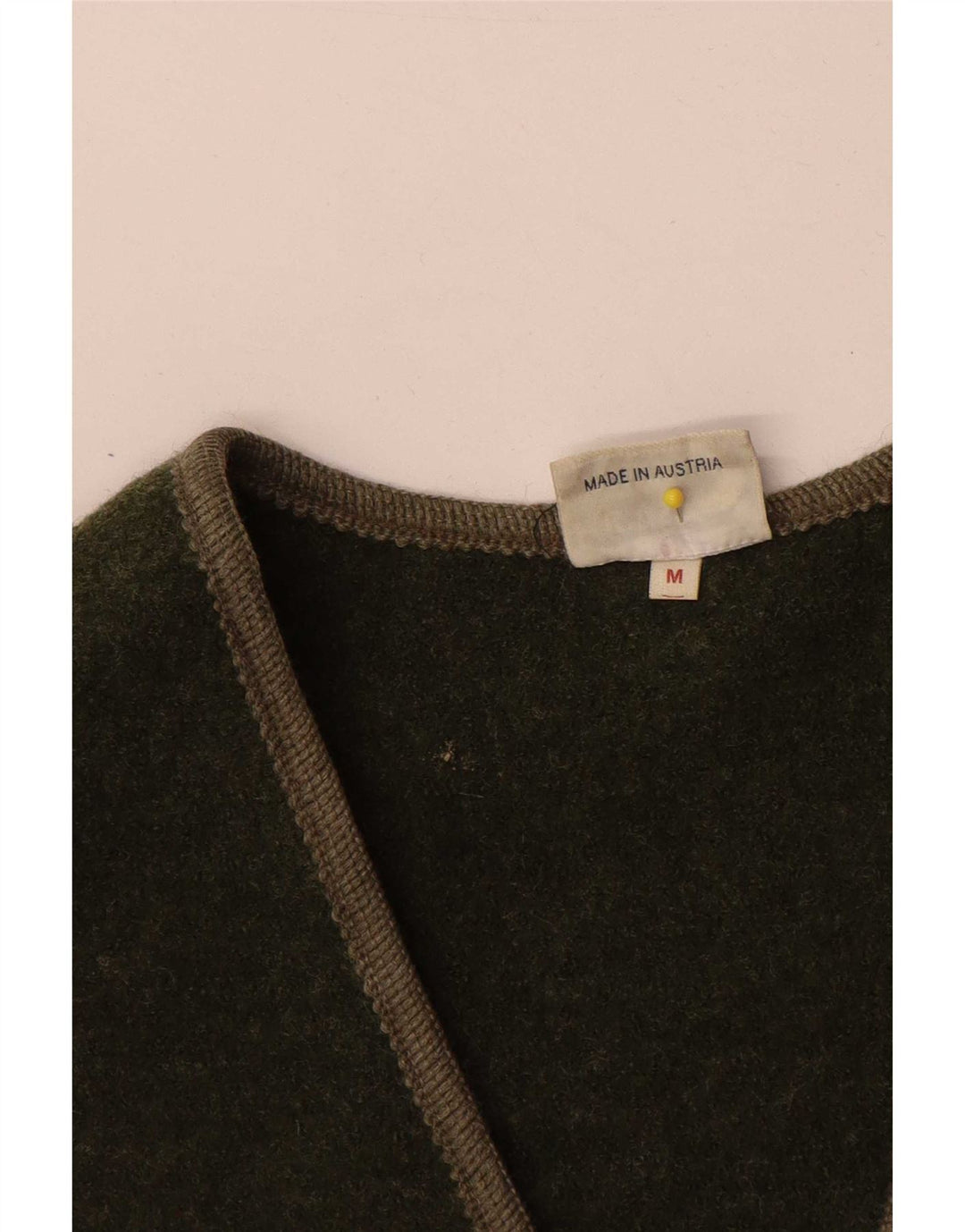 Vintage Dame Gilet UK 14 Medium Khaki Wool