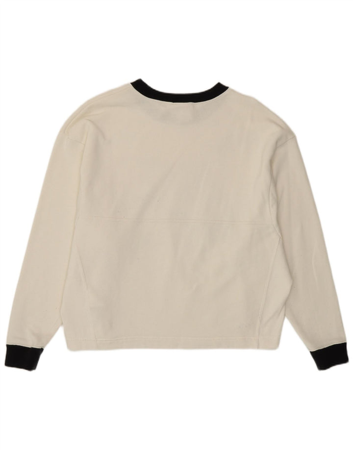 Nike Dame Grafisk Sweatshirt Jumper UK 10 Small White Colourblock