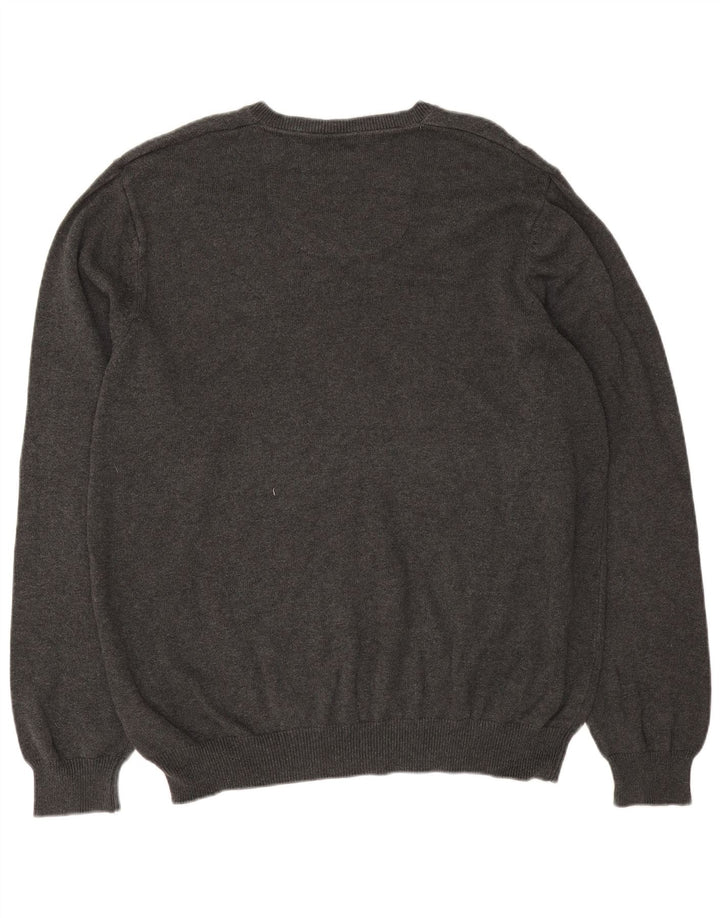 Marks & Spencer Herre Regular Fit V-hals sweater XL Grå Bomuld