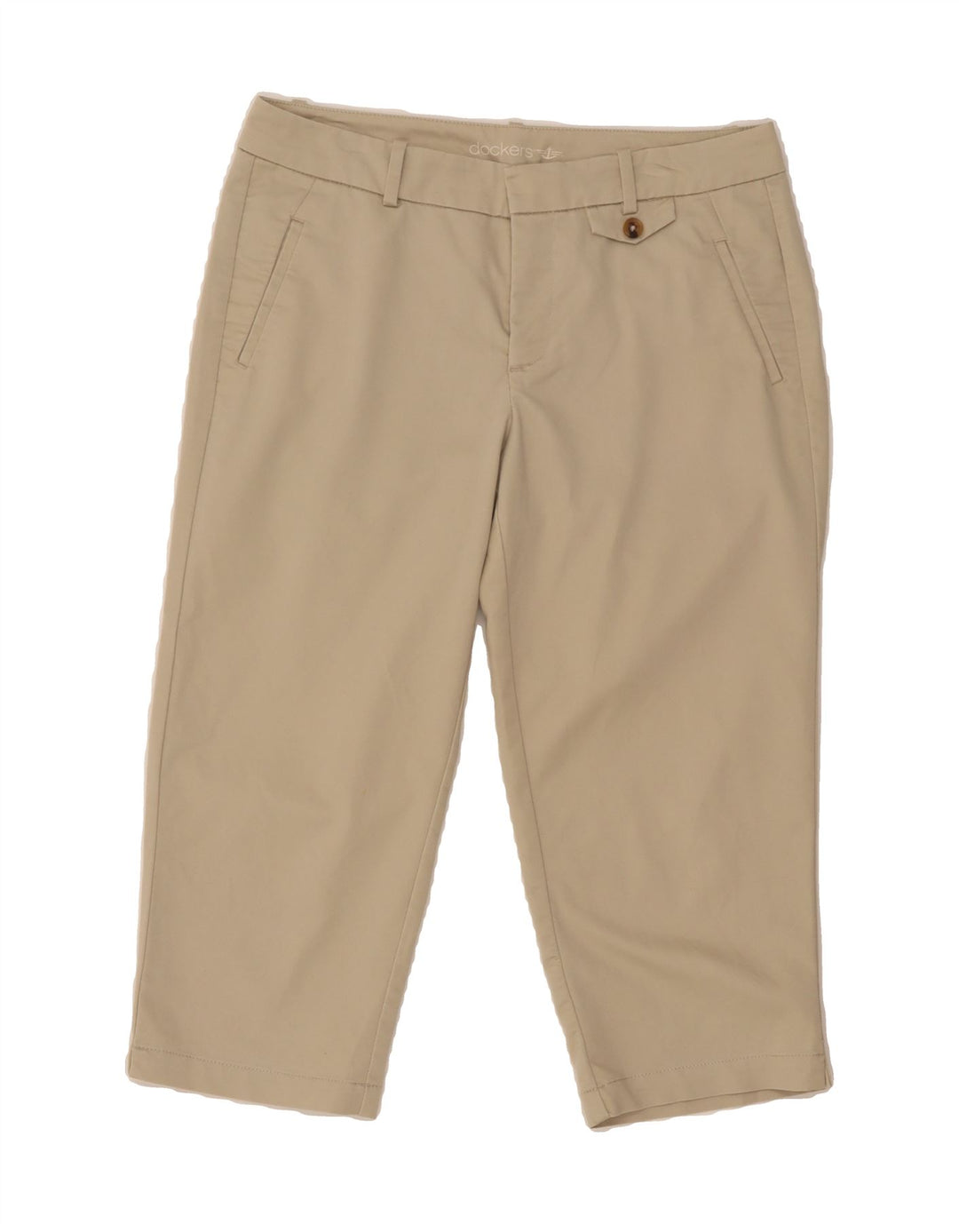 DOCKERS Womens Straight Capri Trousers US 6 Medium W30 L20 Grey Cotton Vintage Dockers and Second-Hand Dockers from Messina Hembry 