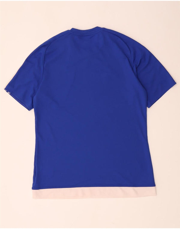Adidas Herre Climalite T-Shirt Top Medium Blue Polyester