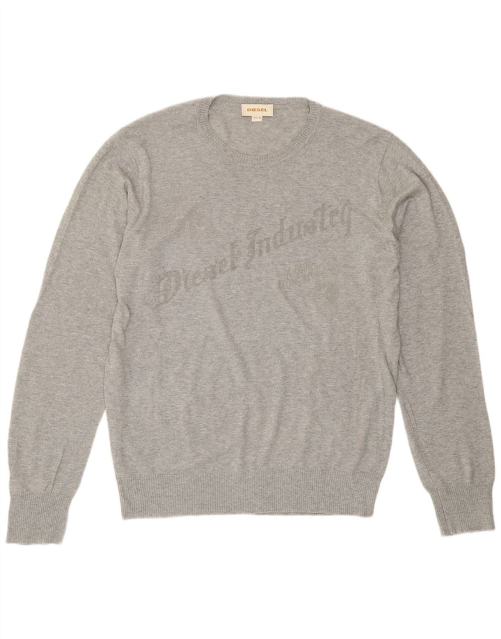 Diesel Herre grafisk rund hals sweater XL Grå