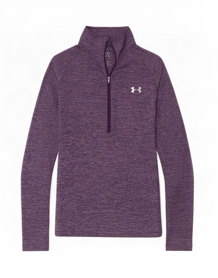 Under Armour Dame Heat Gear Pullover Træningsdragt Top UK 14 Medium Lilla