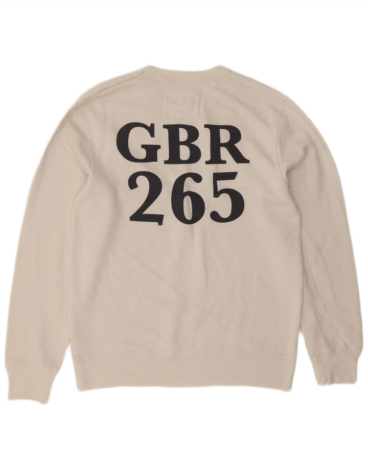Jack Wills Herre Grafisk Sweatshirt Jumper Stor Hvid Bomuld