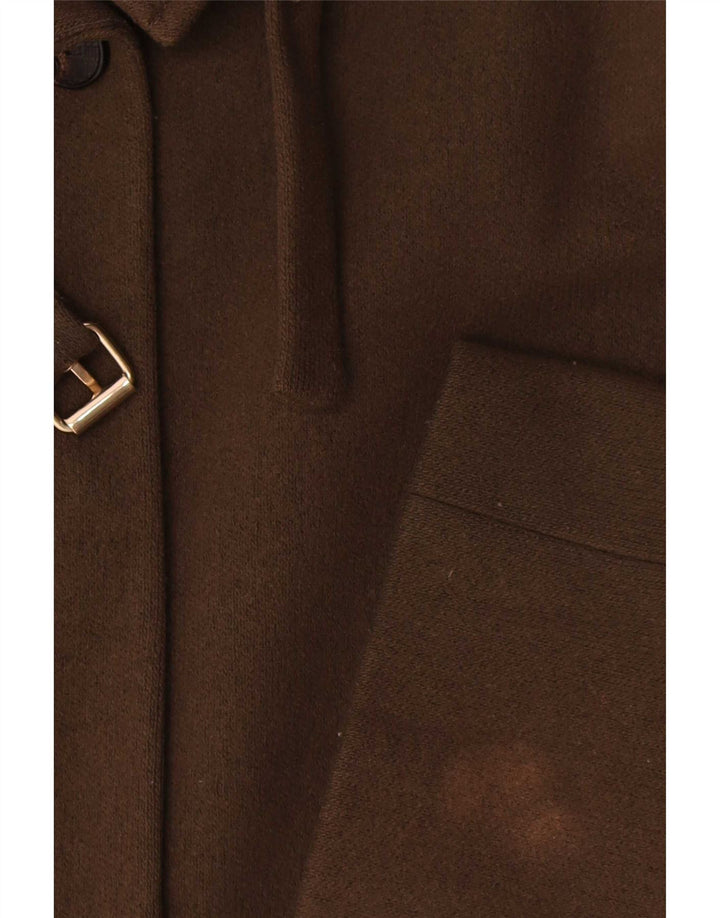 Massimo Dutti Dame Oversized Overfrakke UK 10 Small Khaki Wool