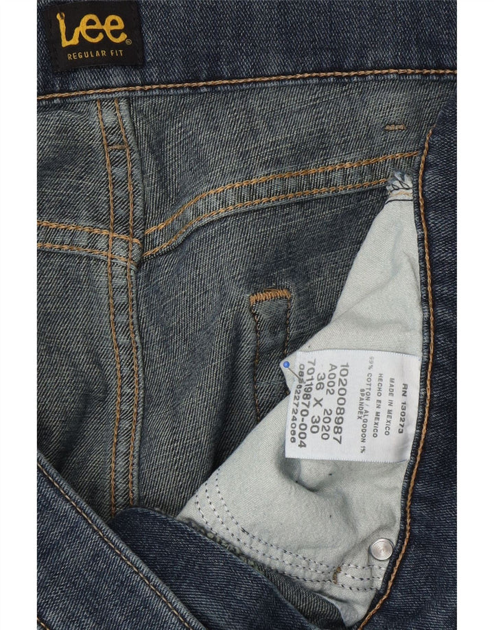 LEE Mens Straight Jeans W36 L30 Blue Cotton