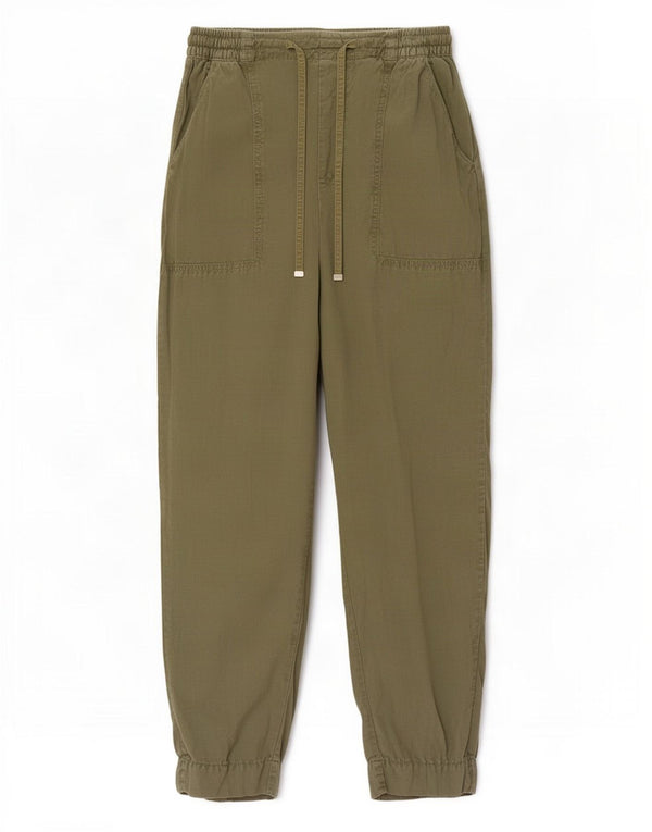 Zara Dame Joggers Casual Bukser XS W24 L25 Khaki Lyocell