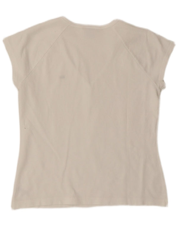 Lacoste Dame T-Shirt Top Str. 44 Stor Hvid Bomuld