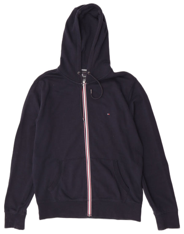 Tommy Hilfiger Herre Hooded Regular Fit Hættetrøje Sweater med lynlås Large Navy Blue