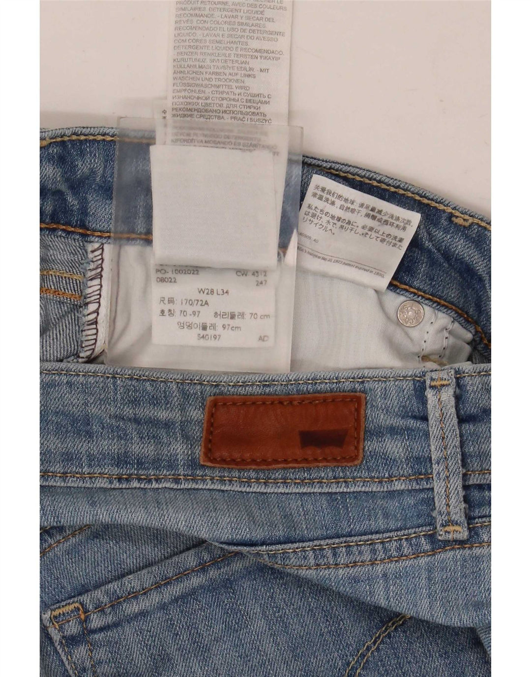 Levi's lige jeans til kvinder W28 L28 blå bomuld