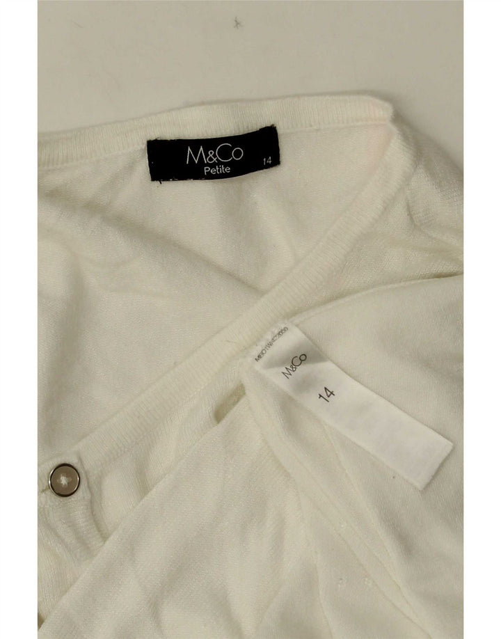 M&Co Womens Petite Bolero Jumper UK 14 Medium White Viscose