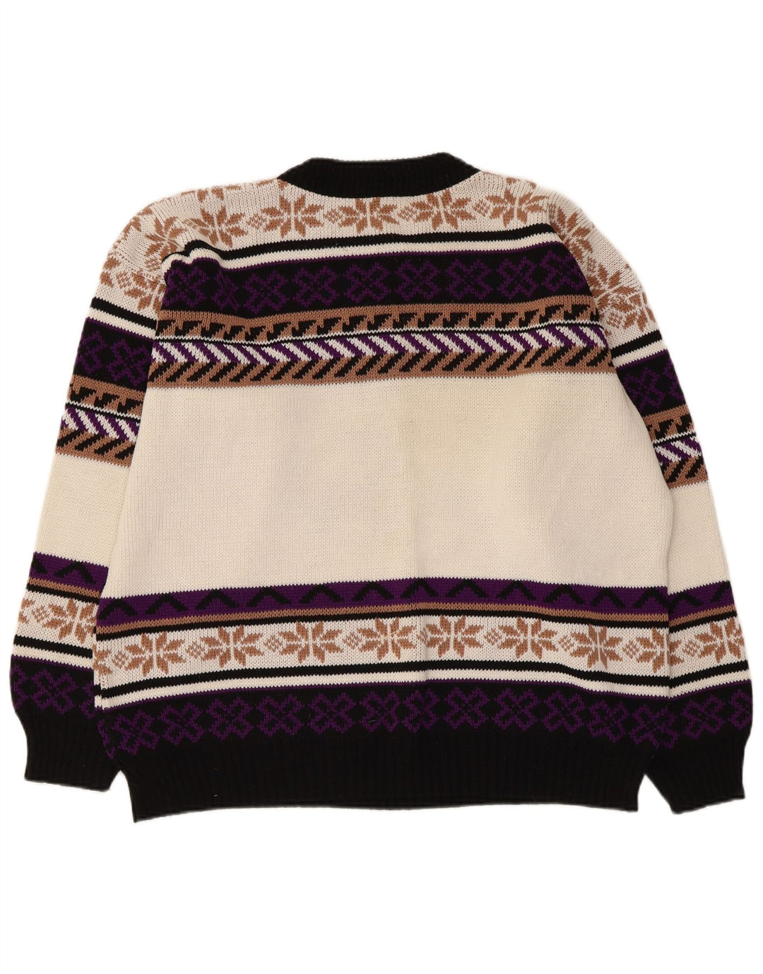 Vintage herre sweater med rund hals XL flerfarvet Fair Isle