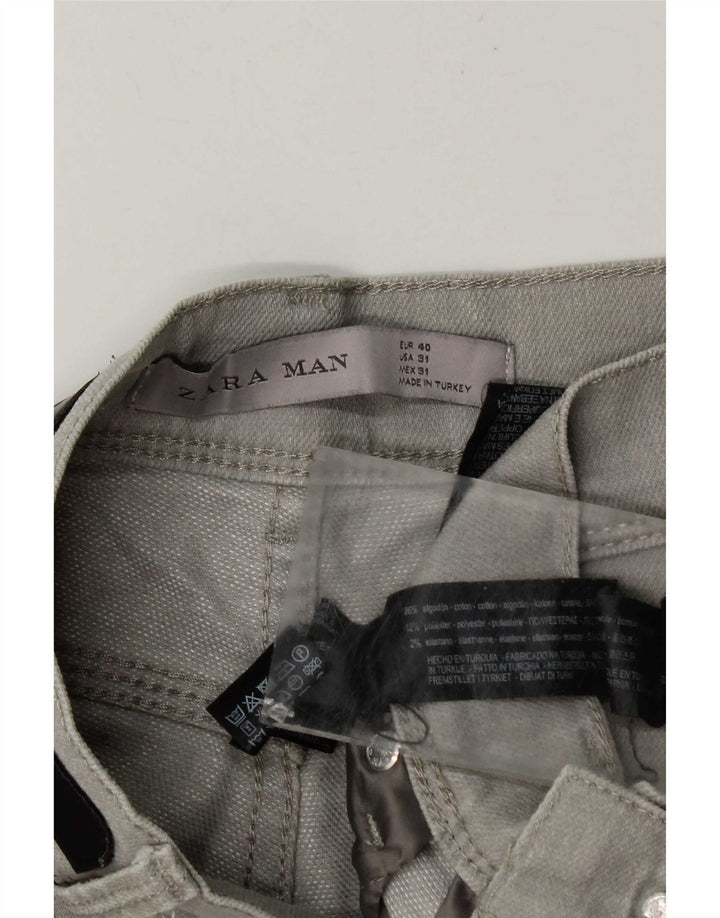 Zara Herre Slim Jeans EU 40 Medium W31 L30 Grå Bomuld
