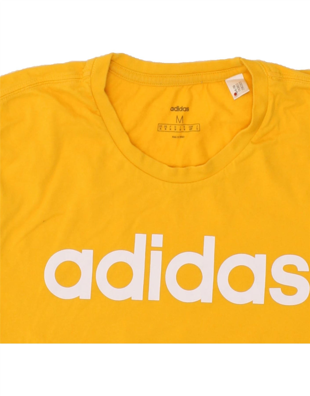 ADIDAS Mens Graphic T-Shirt Top Medium Yellow Cotton Vintage Adidas and Second-Hand Adidas from Messina Hembry 