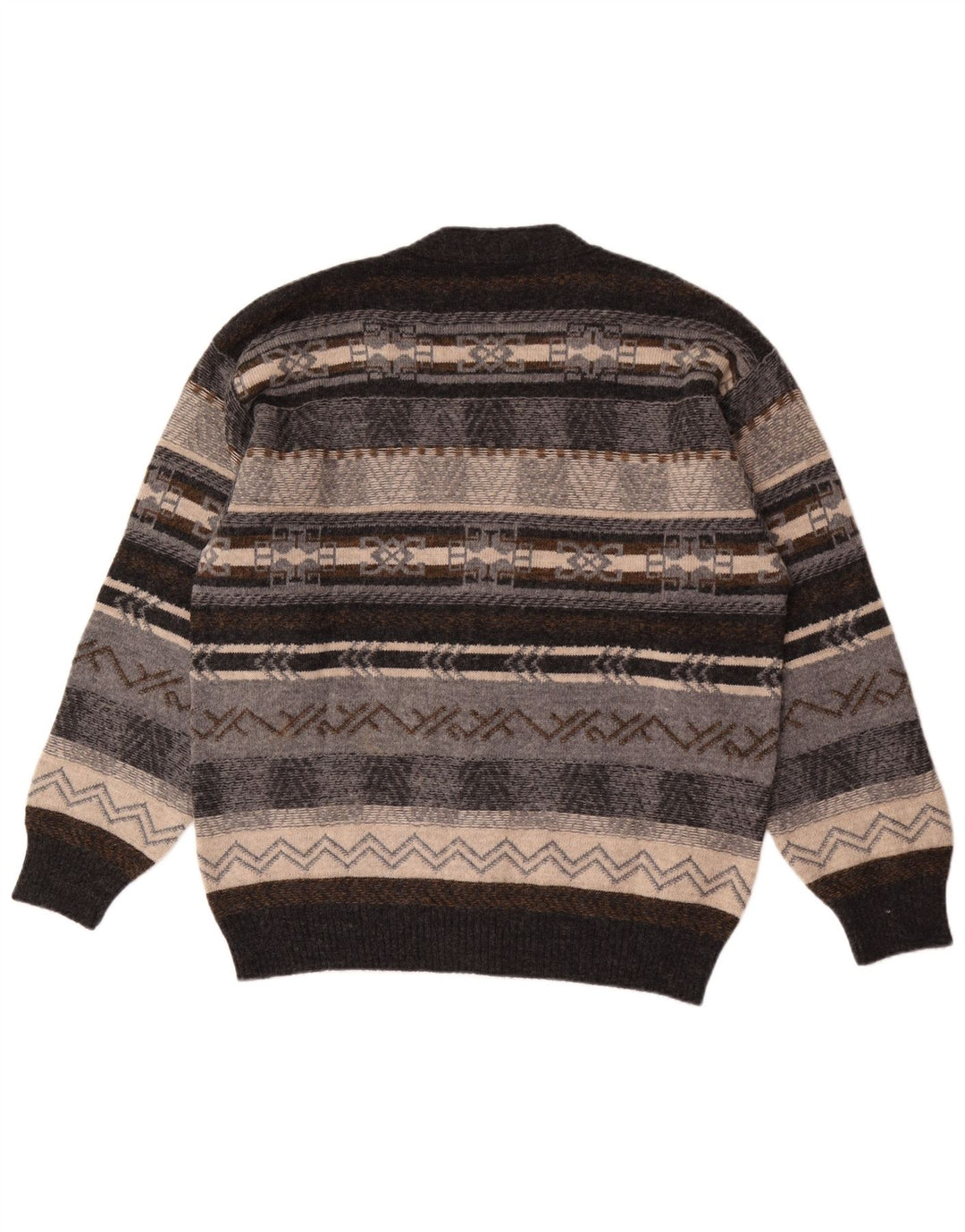Gioferrari Herre Cardigan Sweater IT 54 XL Grå Geometrisk Uld