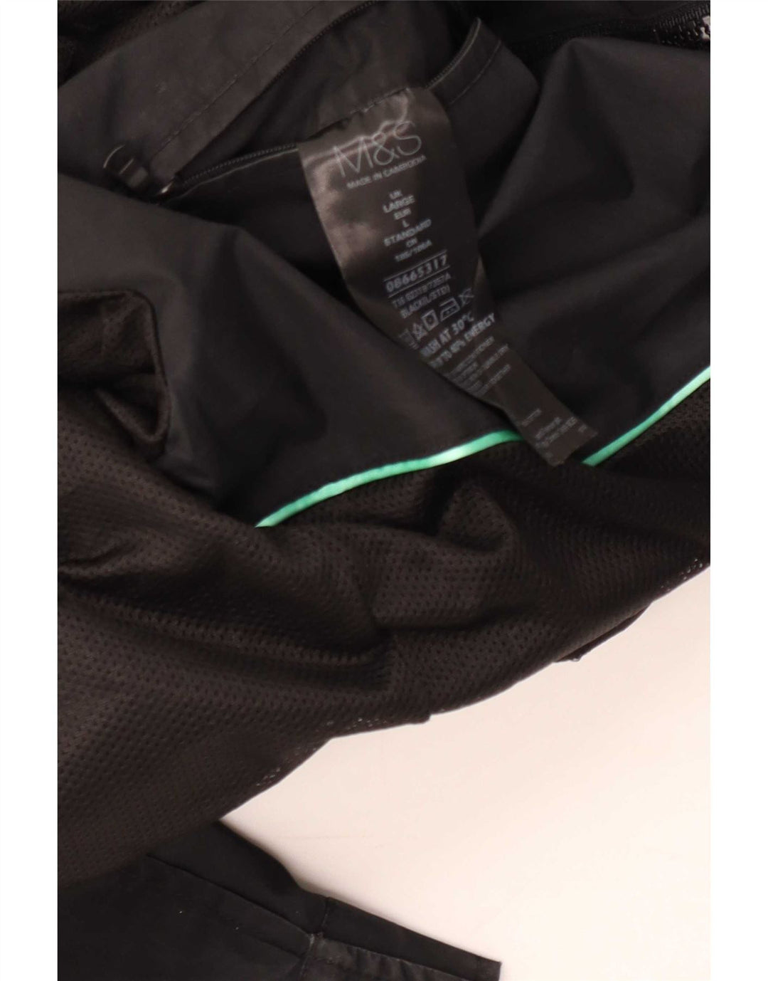 Marks & Spencer Herre Bomber Jacket UK 40 Large Black Cotton