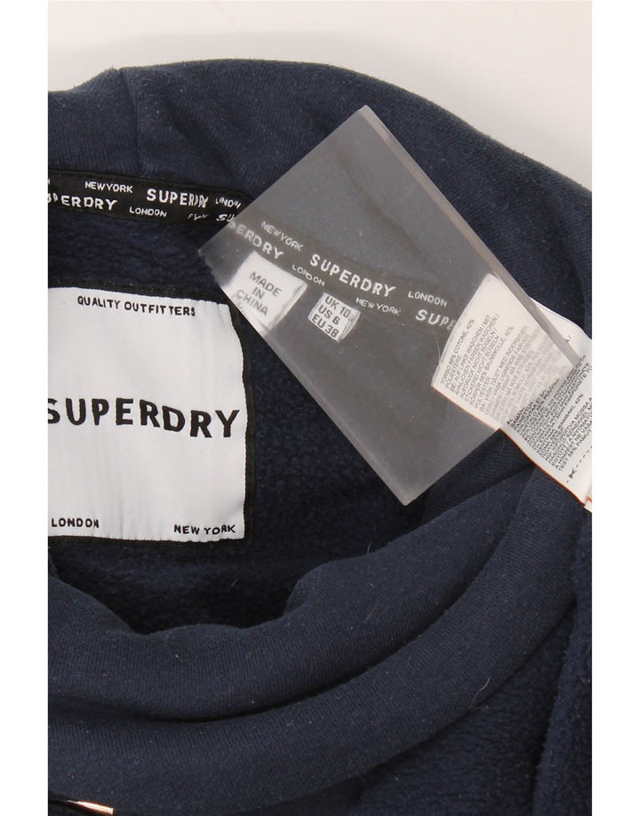 SUPERDRY Dame Oversized grafisk sweatshirt Jumper UK 10 Small Navy Blue