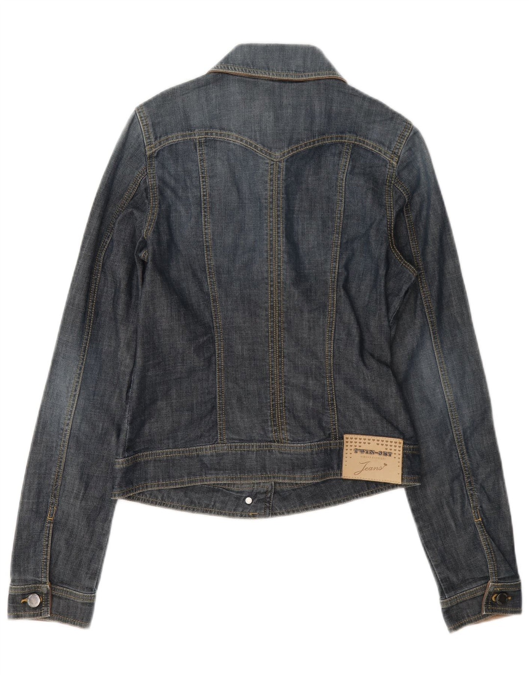 Simona Barbieri Dame Twin-Set Denim Jacket UK 10 Small Blue Cotton