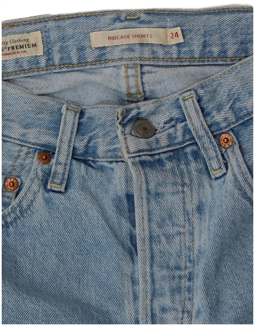 LEVI'S Dame Ribcage Højtaljede denimshorts W24 XS Blå Bomuld