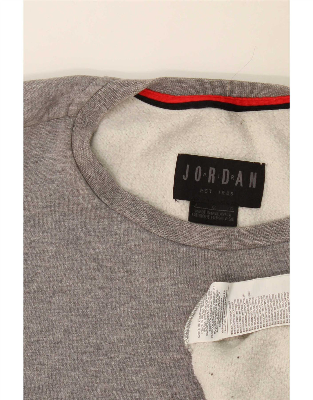 Jordan Herre Grafisk Sweatshirt Jumper Stor Grå Colourblock Bomuld