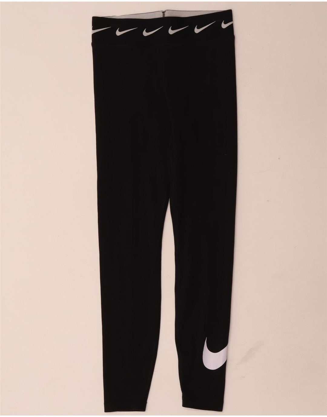 Nike Dame Grafiske Leggings UK 8 Small Black Bomuld