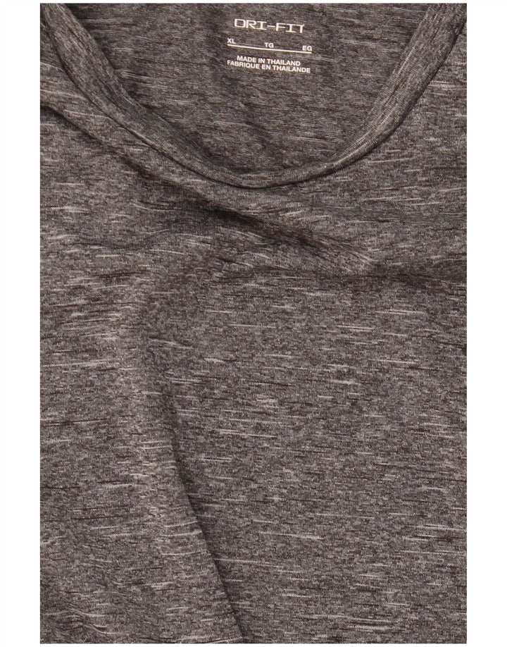 Nike Herre Dri Fit Top Langærmet XL Grå Flecked