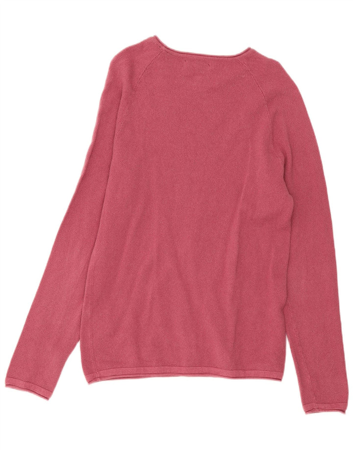 Jack & Jones Herre Boat Neck Jumper Sweater Medium Pink Bomuld