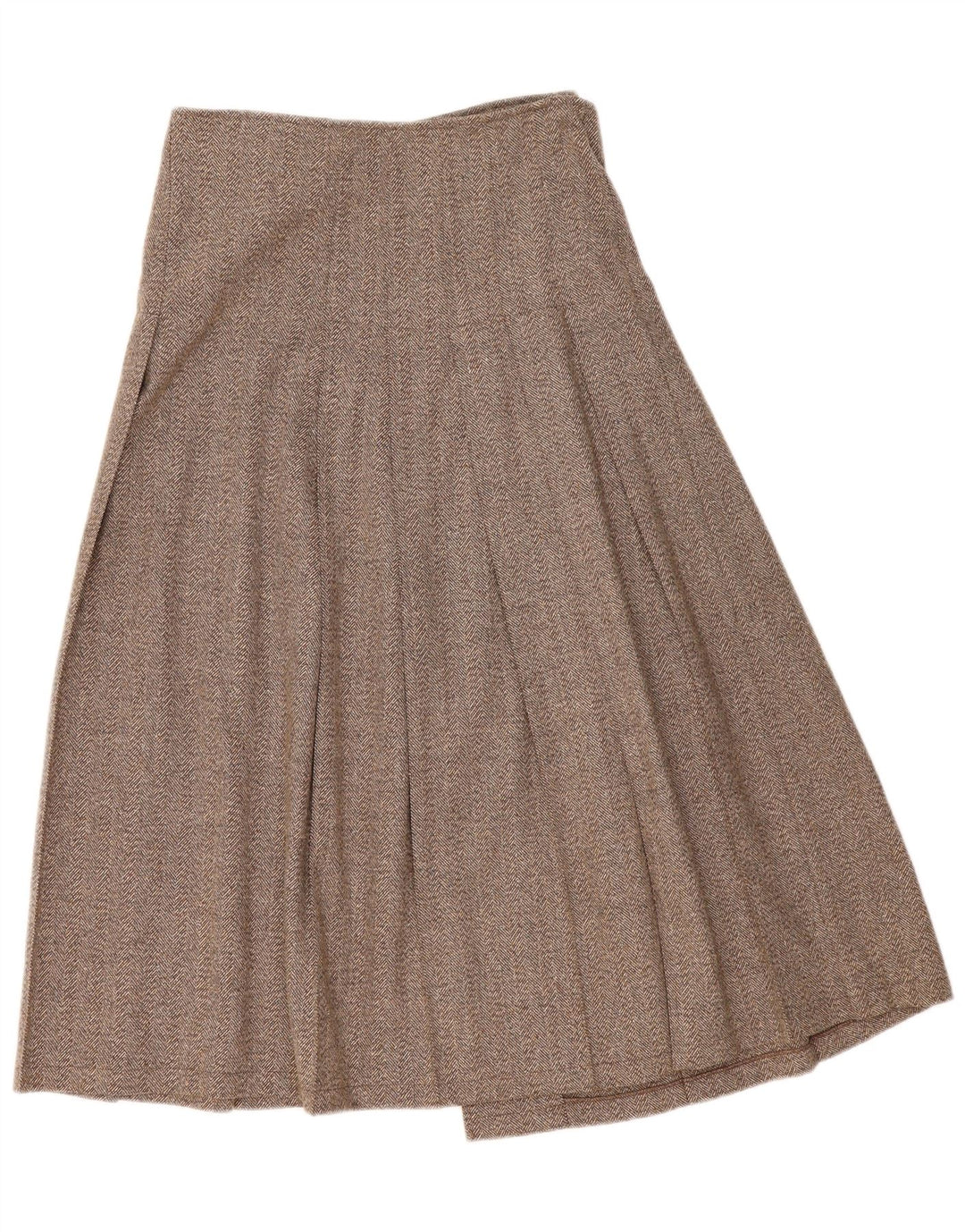 Vintage plisseret nederdel til kvinder IT 44 Medium W30 brun sildeben